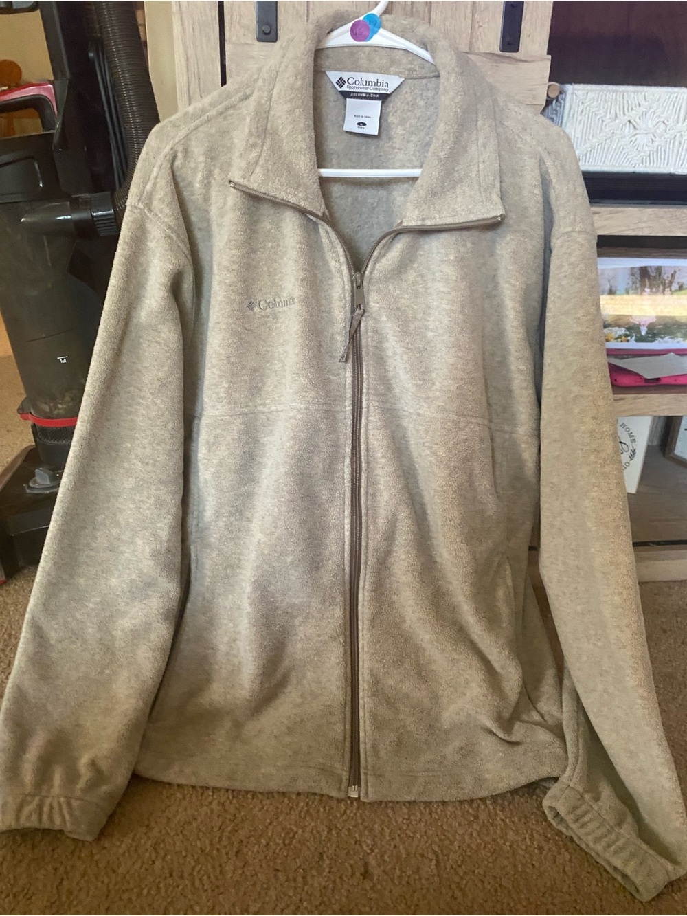 Columbia Light Tan Full-Zip Fleece Jacket